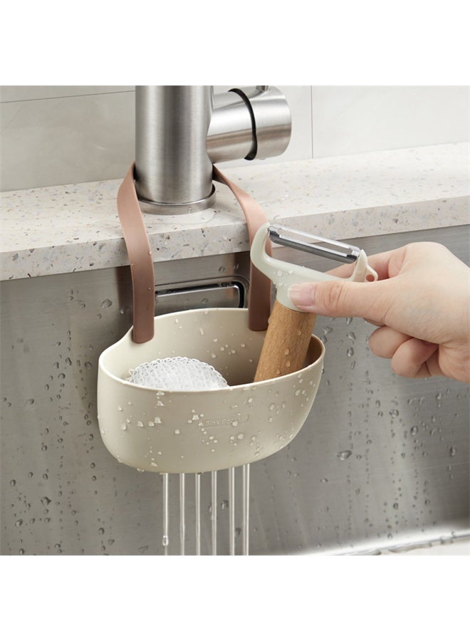 هومستر سلة تصريف المطبخ، سلة تصريف المطبخ، سلة التفريغ التلقائي، أدوات فلتر النفايات لالتقاط الطعام، جامع نفايات المطبخ لحوض الغسيل، بلون البيج - Image 2